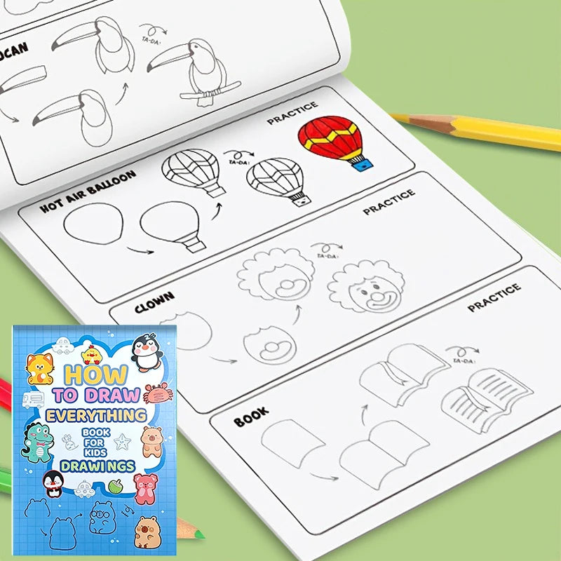 800+ Step-By-Step Creative Drawing Book—A Guide for Art Enthusiasts to Draw Everything, Includes Drawing Supplies, Coloring Activities, Durable Paper, Suitable for Birthday, Easter, and Christmas Gifts