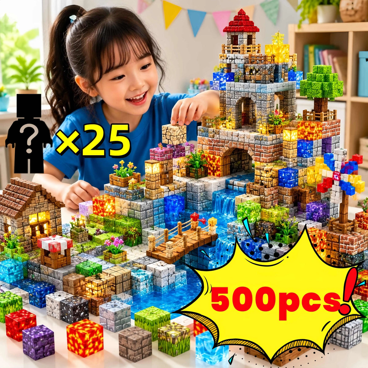 Magnetic Building Blocks Toy Magnetic Cubes Construction Set DIY Model Toy Creative World Stacking Magnet Cube Birthday Gift