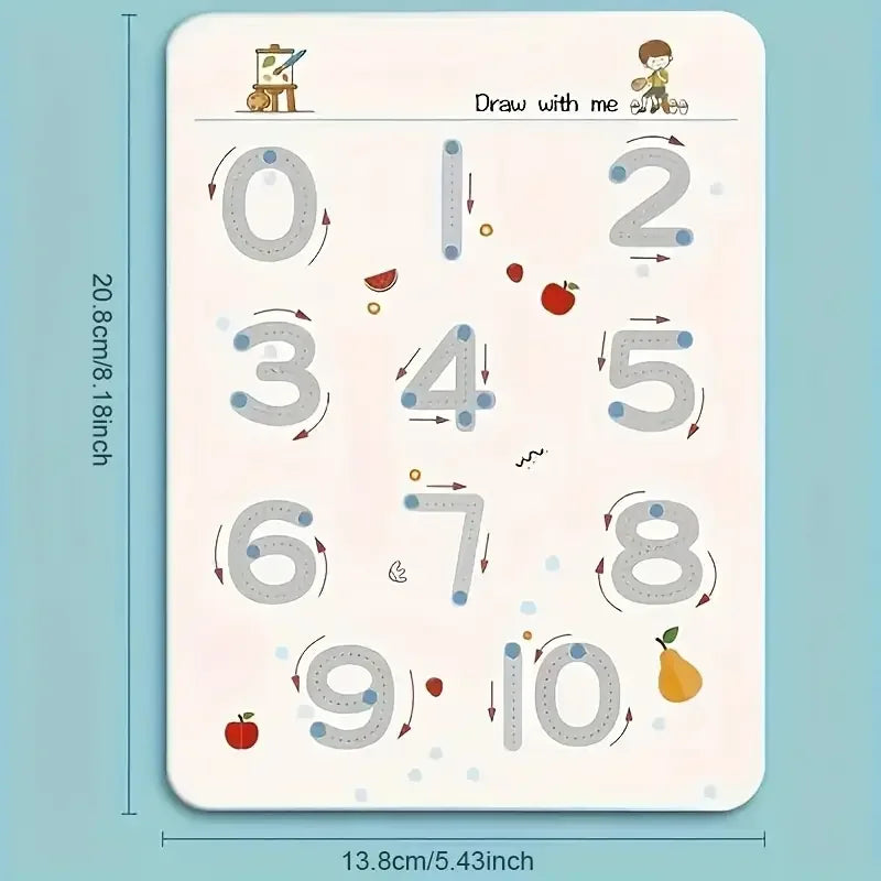 36-Page Reusable Workbook - 2 Pens + Eraser, Erasable Stickers for Kids' Drawing & Control, New Year & Christmas Gift