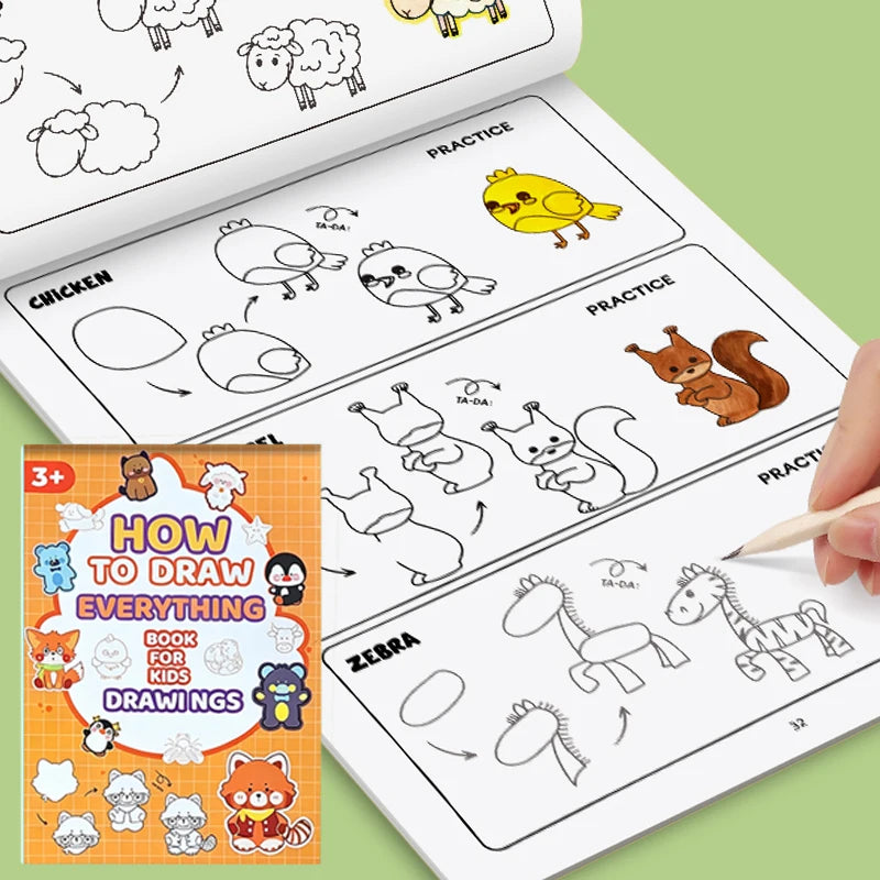 800+ Step-By-Step Creative Drawing Book—A Guide for Art Enthusiasts to Draw Everything, Includes Drawing Supplies, Coloring Activities, Durable Paper, Suitable for Birthday, Easter, and Christmas Gifts