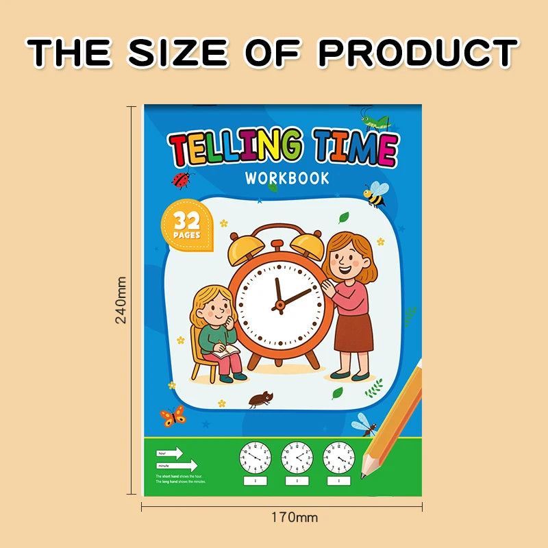 Drawing Books for Kids Time Concept Practice Workbook Reading Sheets Ideal Homeschool Classroom Supplies Christmas Gifts