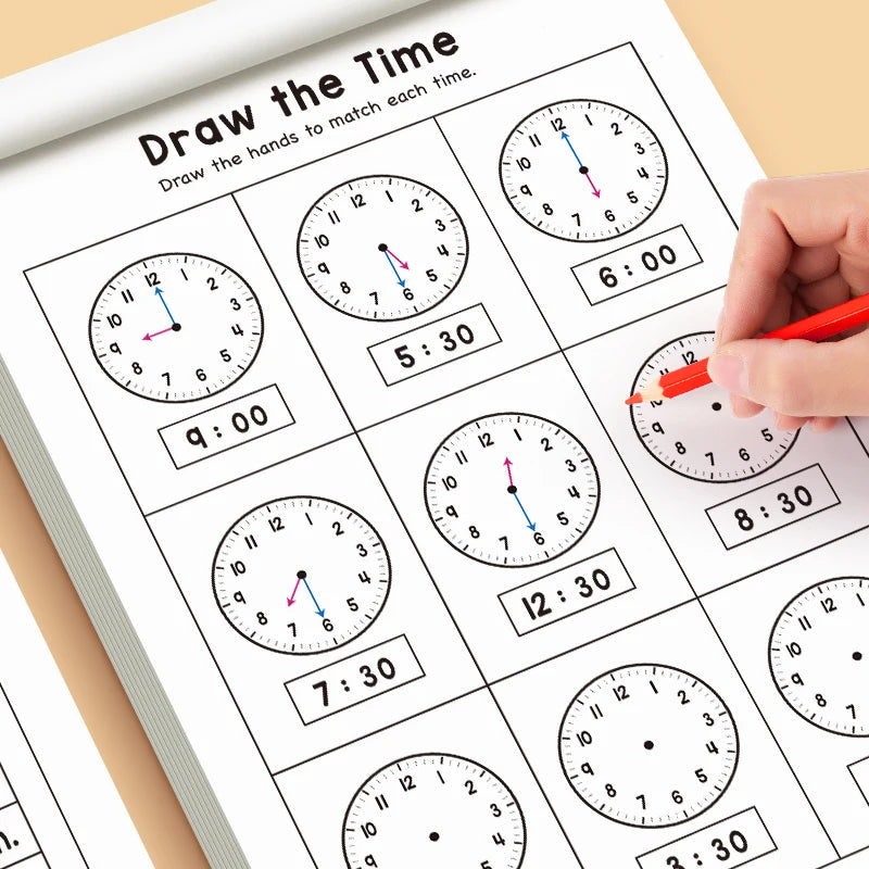 Drawing Books for Kids Time Concept Practice Workbook Reading Sheets Ideal Homeschool Classroom Supplies Christmas Gifts